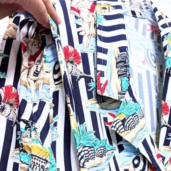 VINTAGE Beach Vacation Button Up Shirt L - Picture 3 of 9
